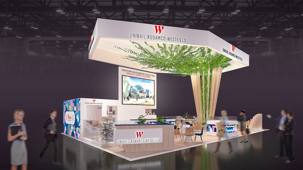 Unibail Rodamco Westfield – Custom-made stand – Salon International des Espaces Commerciaux (SIEC) 2023